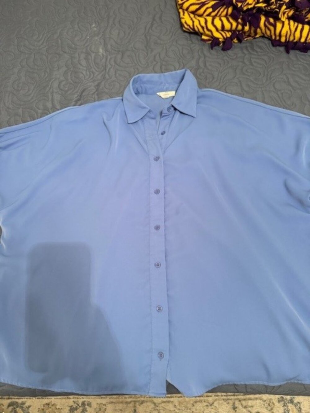 WOMENS ENTRO BRAND OVERSIZE BLOUSE, SIZE S/M, PERIWINKLE BLUE